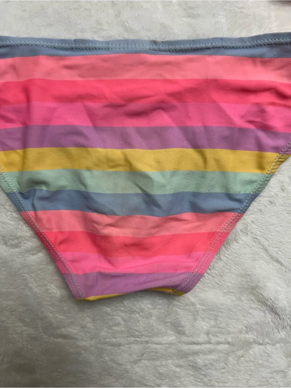Striped Pastel Triangle Bikini Set - Pink, Yellow, Blue